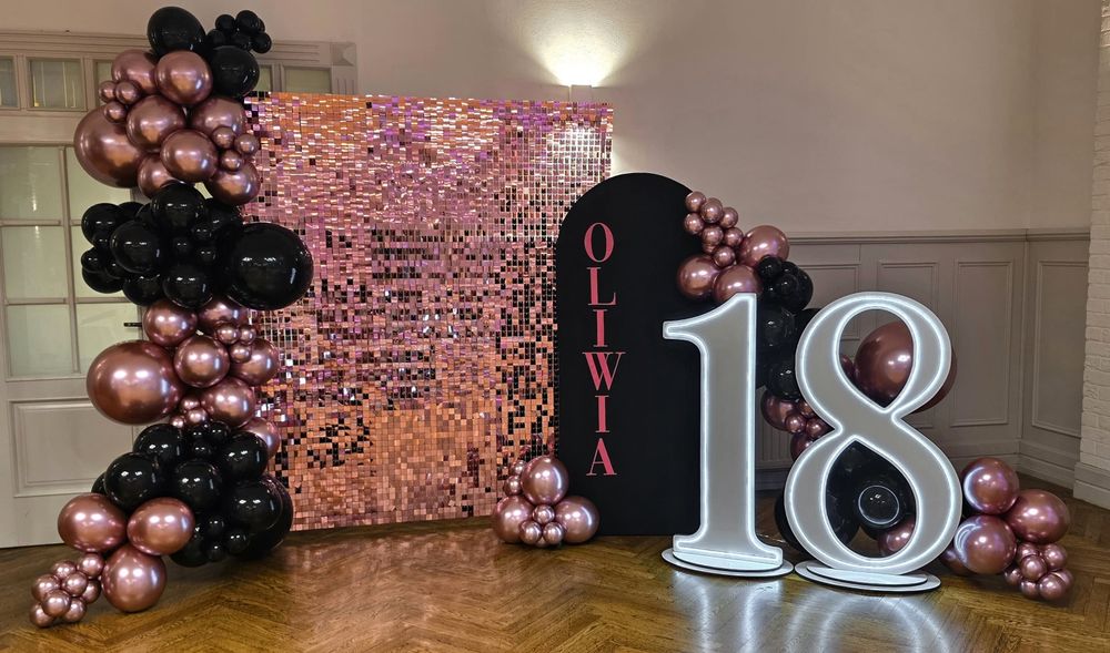 Ścianki dekoracyjne balonowe 18stki urodziny chrzest rocznica