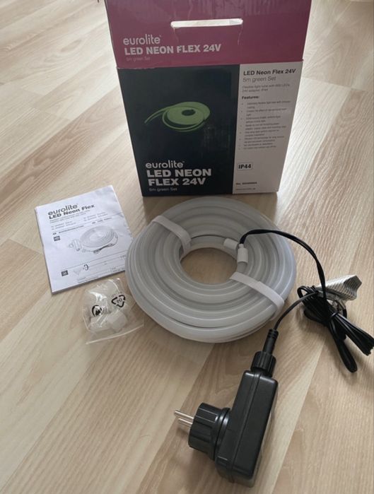 Zestaw LED Neon Flex 24V - 5m zielony (Komplet IP44)