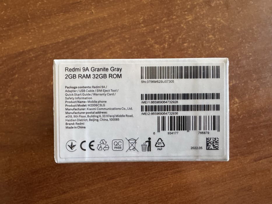 Смартфон Xiaomi Redmi 9A Granite Gray 2GB Ram 32GB
