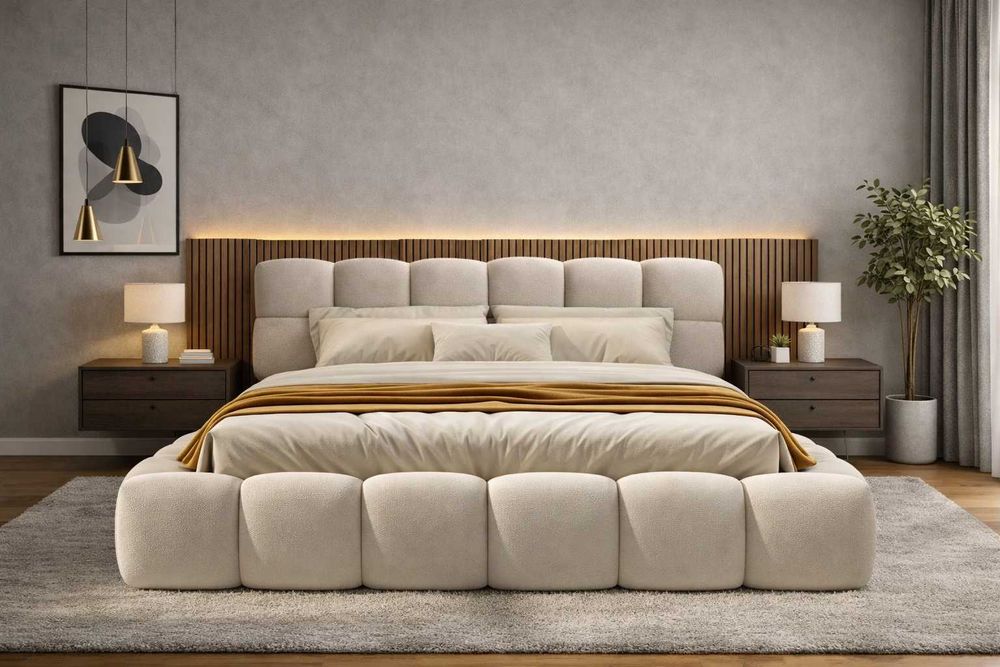 10 LAT GWARANCJI Łóżko tapicerowane ze stelażem metalowym - PRODUCENT