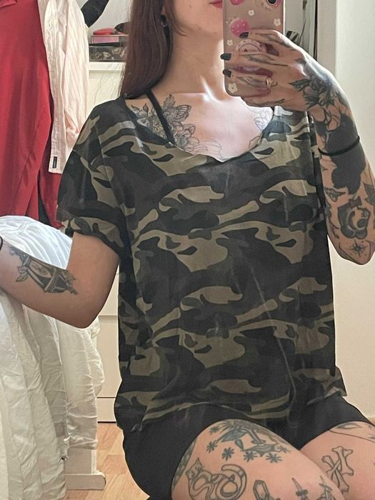 T-shirt cortada tropa camuflada