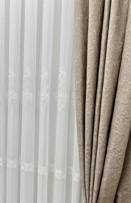 Штори льон мрамор рагошка люкс, шторы мікровелюр, блекаут гардини