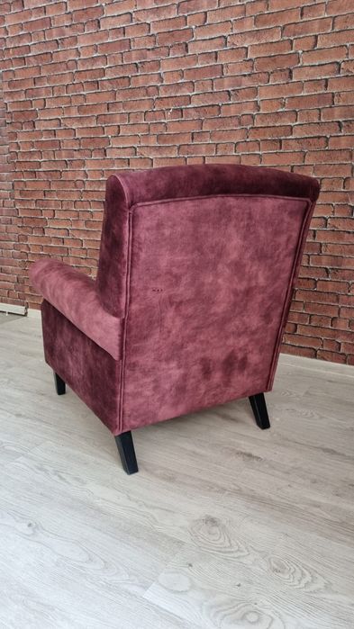 Fotel uszak śliwka bordo