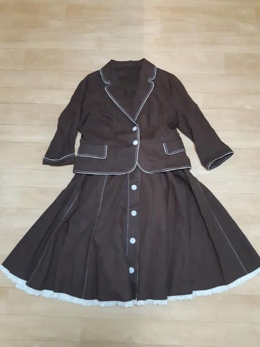 Льняний костюм піджак спідниця Dolcedonn