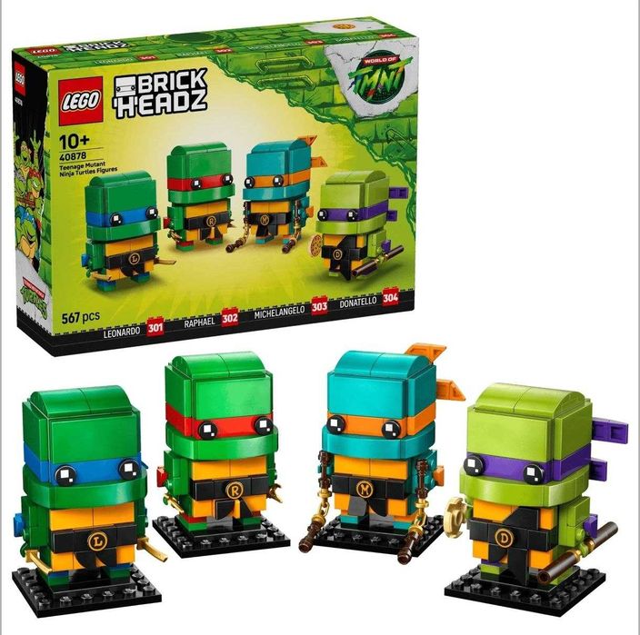 LEGO 40878 BrickHeadz  Фігурки Черепашок-ніндзя.