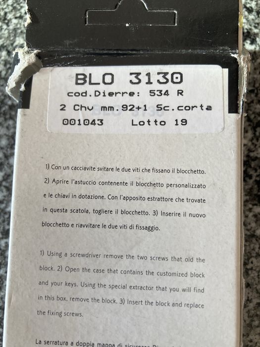 Canhao fechadura dierre