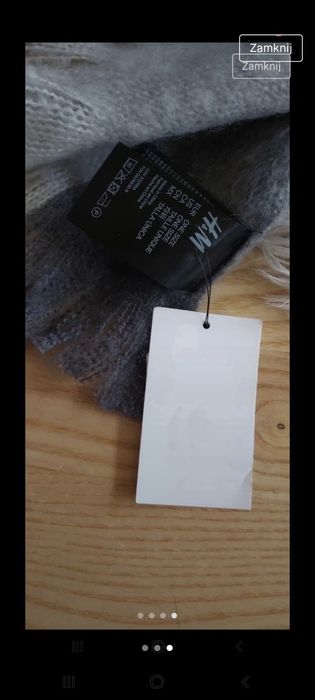 Szal szalik h&m hm szary ciepły narzuta narzutka nowy