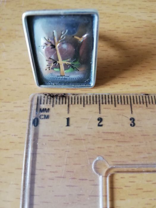 Pierścionek drzewko srebro oksydowane pr. 925