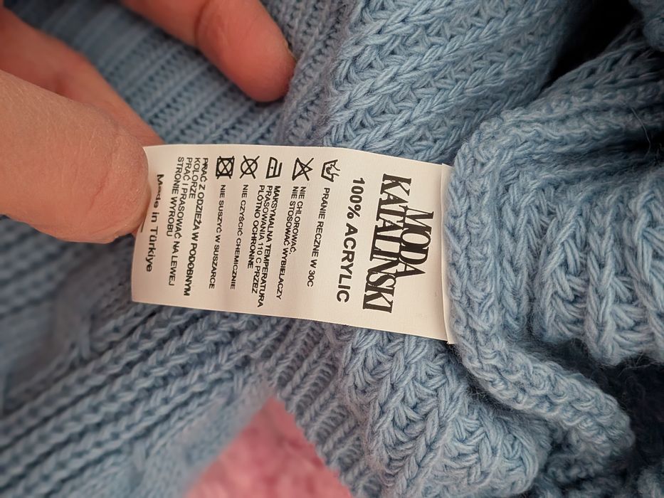 Komplet dzianinowy niebieski kataliński UNI