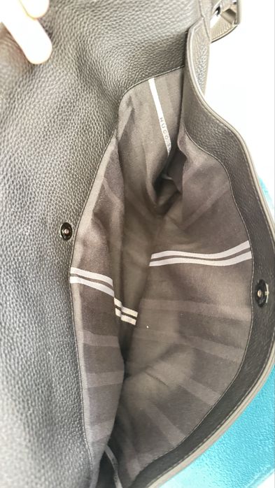 Torba skórzana Hugo Boss czarna duża