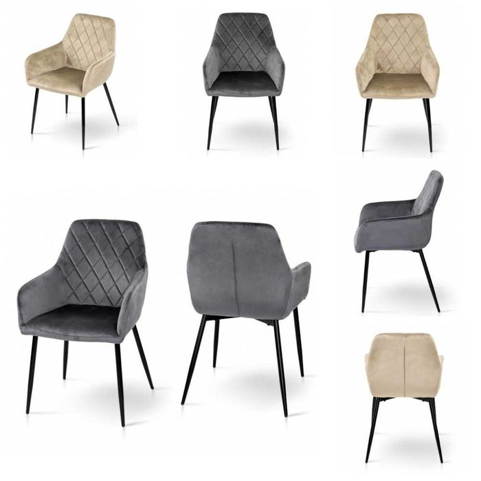 Стілець Томас XS-2836 — М'який велюр, металеві ніжки, Новий