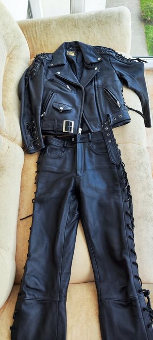Байкерський шкіряний комплект (косуха та штани) IXS