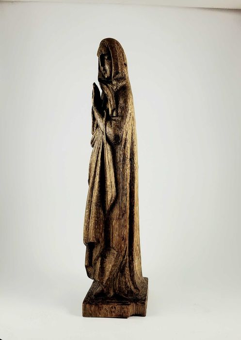 Stara rzeźba drewniana – figura sakralna – dąb