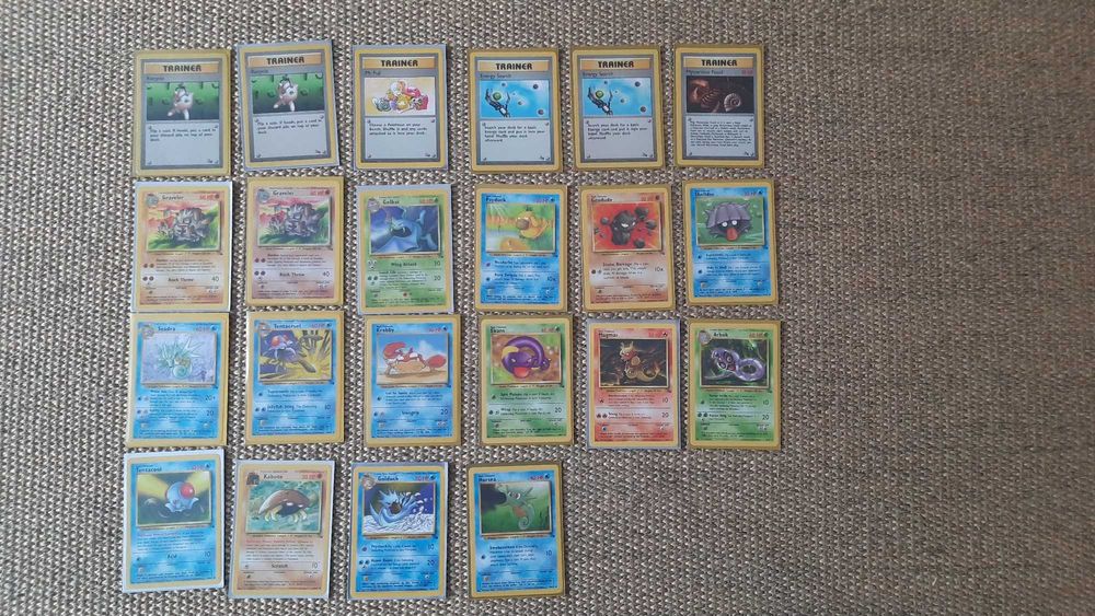 Cartas originais unlimited - TCG Pokemon Fossil Set - lote em Inglês