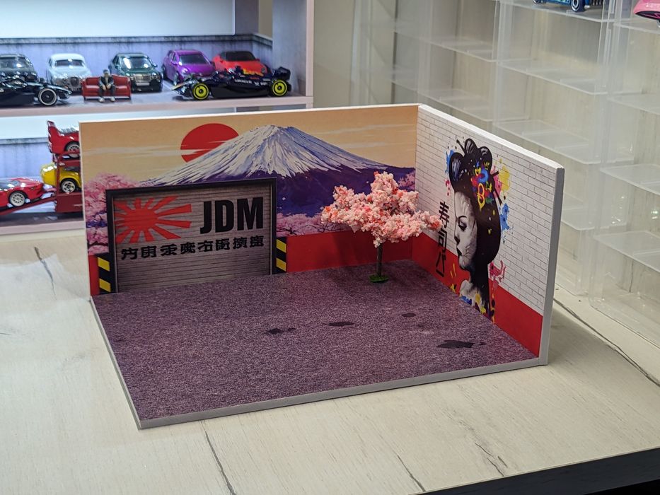 Діорама масштабу 1:64 у стилі японського автоспорту JDM.