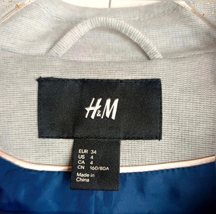 H&M damska marynarka szara XS 34 bardzo dobry stan klasyczna elegancka