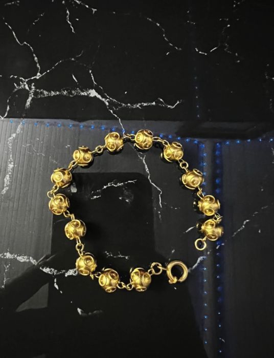 pulseira ouro contas de Viana