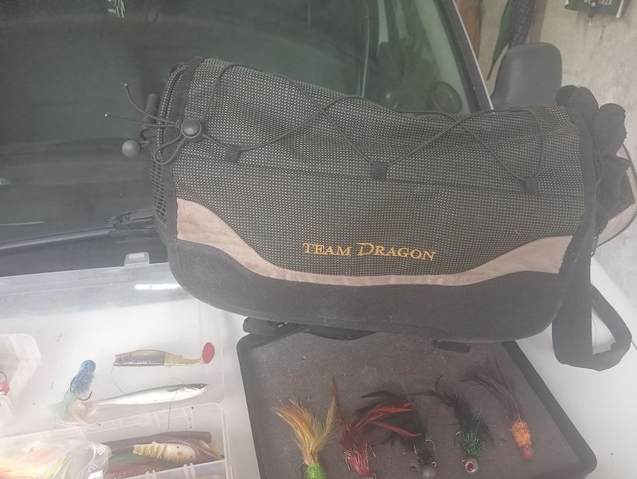 Torba spinningowa dragon, gumy spinningowe, koguty.