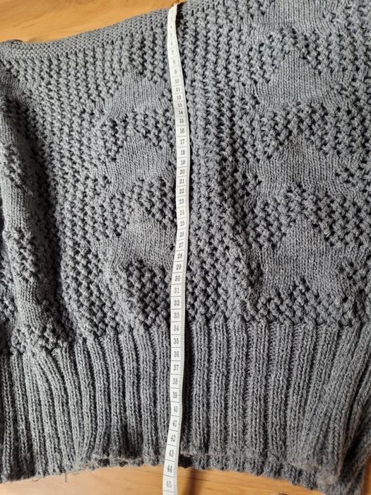 Sweter damski ażurowy,szary,rozmiar M/L