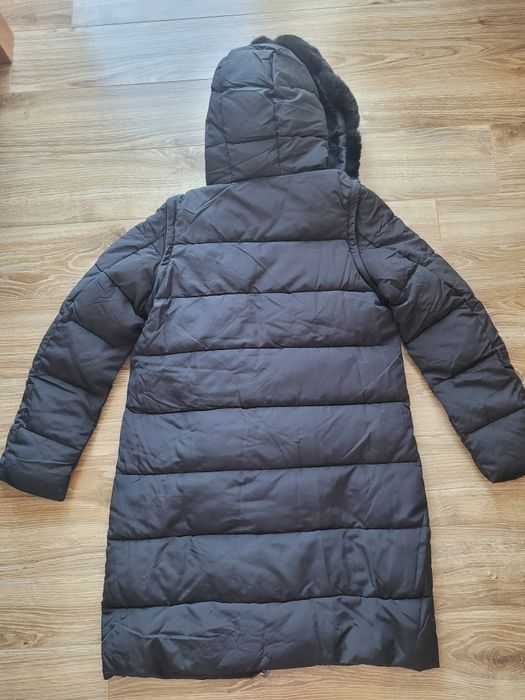 NOWA długa kurtka zimowa płaszcz puchowy nowa z metką czarna