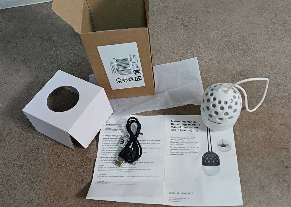 Блютуз колонка Dunlop IPX4 Біла.