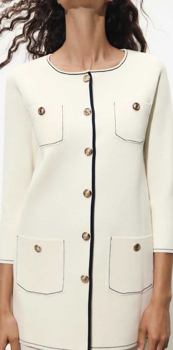 Długi kardigan zapinany marynarka żakiet Zara M nowa