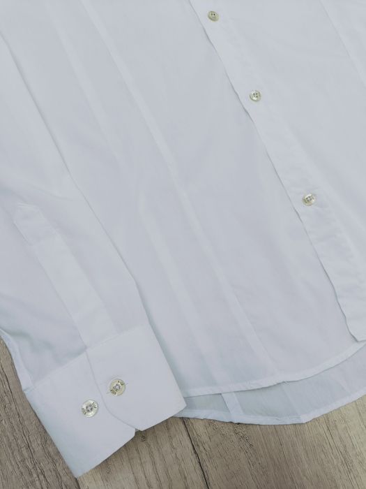 Elegancka biała koszula męska z długim rękawem, Bolf, rozmiar XL