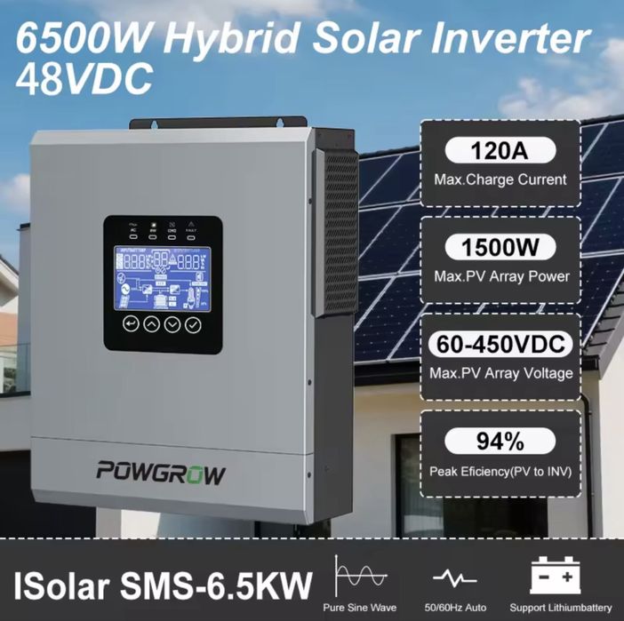 Porgrow 6.2 48v 6200 гибридный солнечный инвертор lifepo4 под панели солнечные