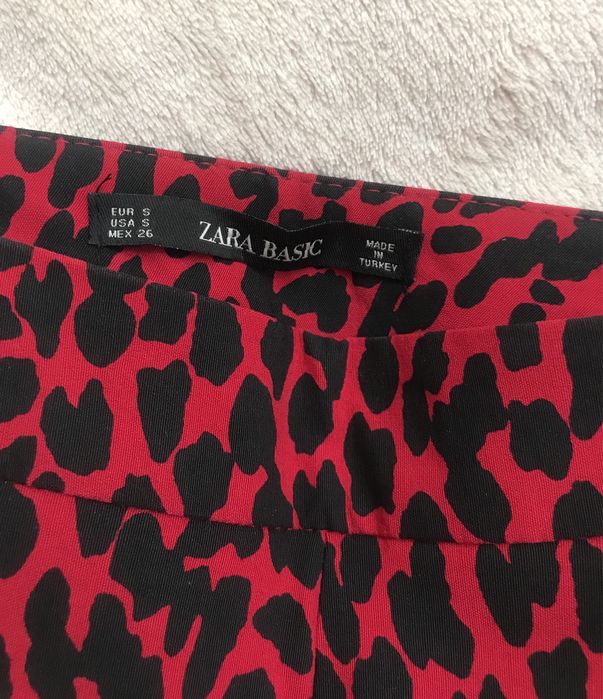 Zara spodnie w panterkę legginsy z wysokim stanem panterka S