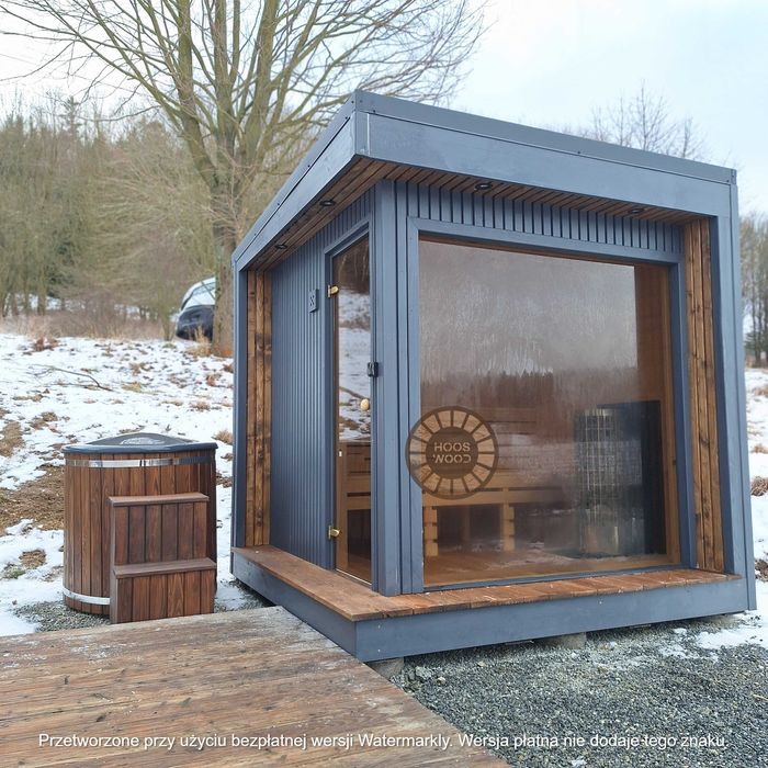 sauna ogrodowa PREMIUM, kwadro