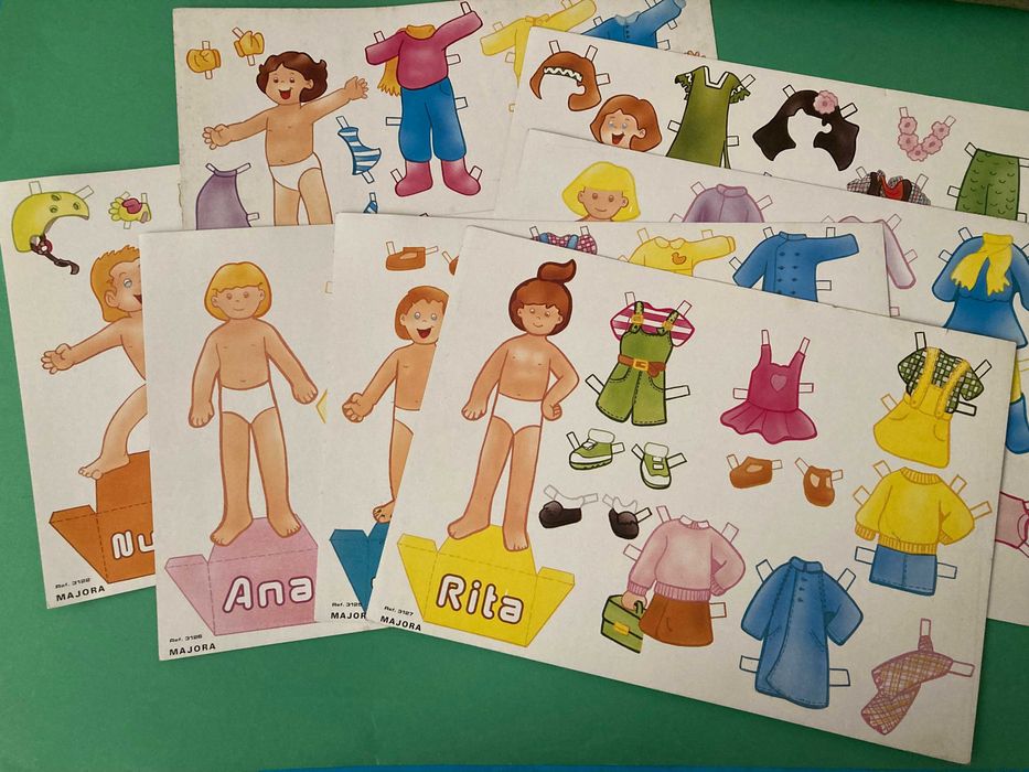Bonecas de Recortar de Papel da marca Majora Anos 80
