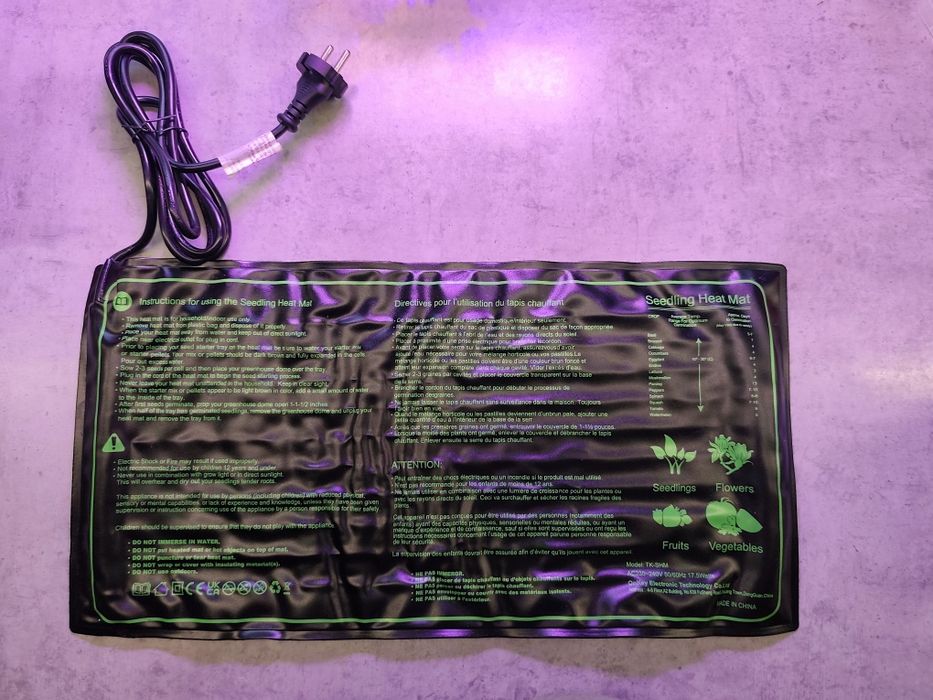 Коврик с подогревом для рассады, для проращивания семян