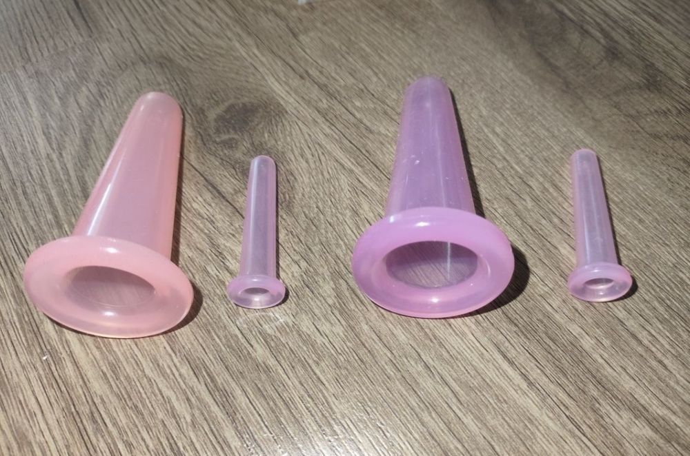 Силиконовые вакуумные банки для лица, в наборе 2 шт