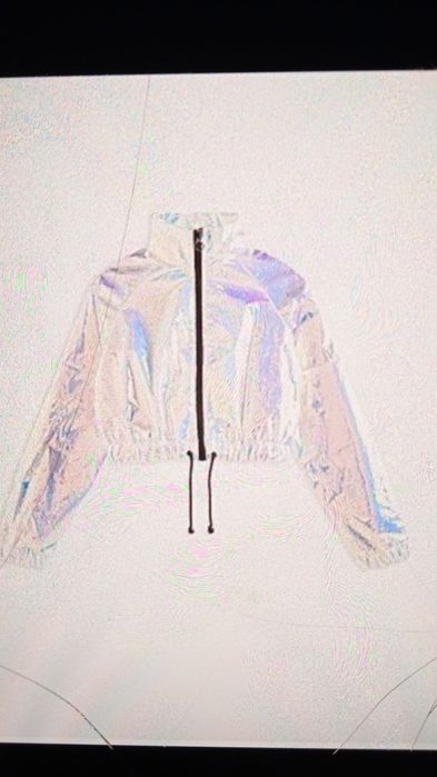 Designer Укороченная куртка ветровка голографический эффект