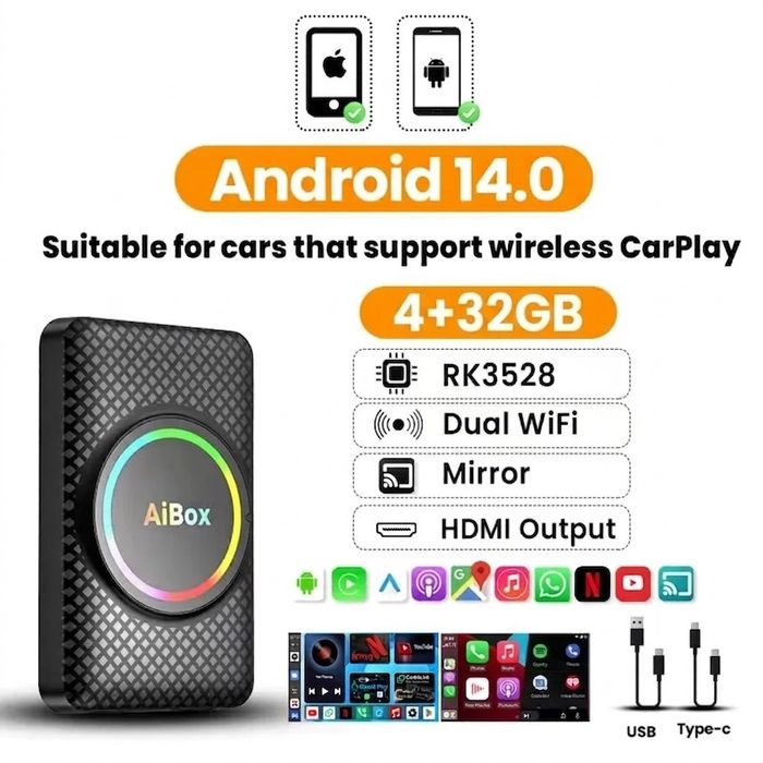 Android 14 Smart Ai Box CarPlay HDMI