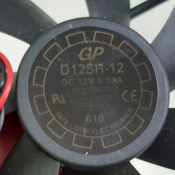 Ventilador Axial 12V 300mAh 12x12cm D12SH-12 Novo p/ Máq. Soldar