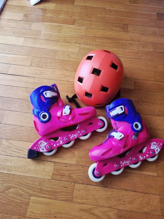 Patins Em Linha Criança Oxelo Play3 (Ajustáveis) + Capacete