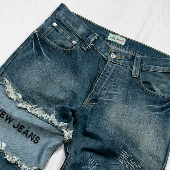 Spodnie Condic Jeans patchwork distressed Y2K hip hop baggy 32 japan s