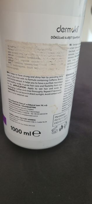 Szampon przeciw wypadaniu włosów bio ty na, kofeina. 1000ml.Polecam.