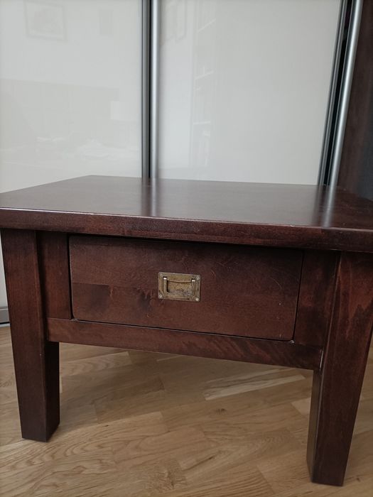 Stolik kawowy, ława z szufladą / drewno