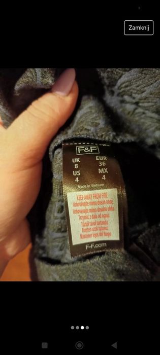Spódniczka mini wytłaczany wzór rozmiar 36 f&f