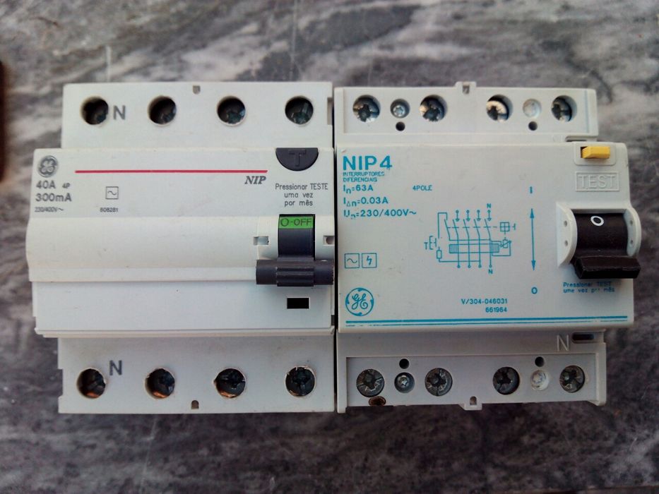 Disjuntores diferencial tetrapolar GE General Electric - Avariados