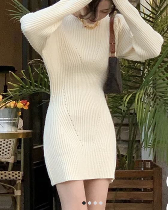 Теплое шерстяное платье-свитер H&M