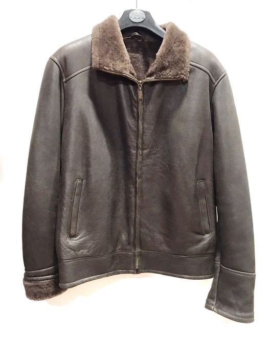 Чоловіча шкіряна дублянка з овчини. Розмір - XL