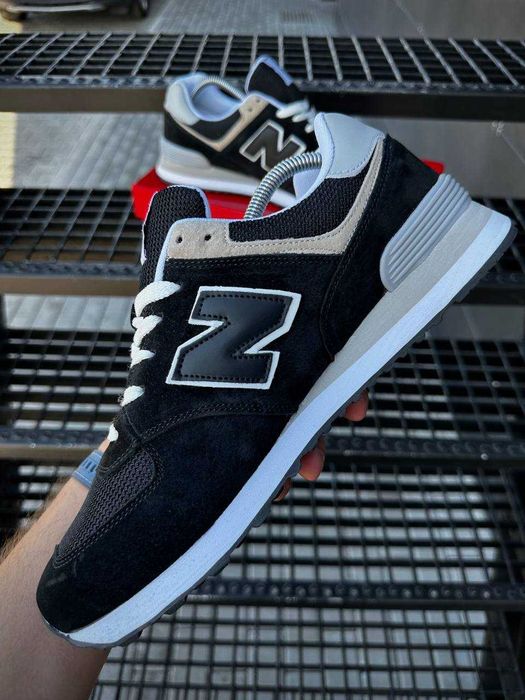 ХІТ! Кросівки New Balance 574 Black White 40 41 42 43 44 45 нью беленс