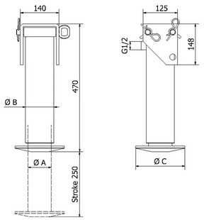 Hydrauliczna stopa podporowa 5,7/8,5 ton