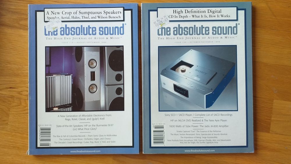 15 edições da revista de audio Absolute Sound