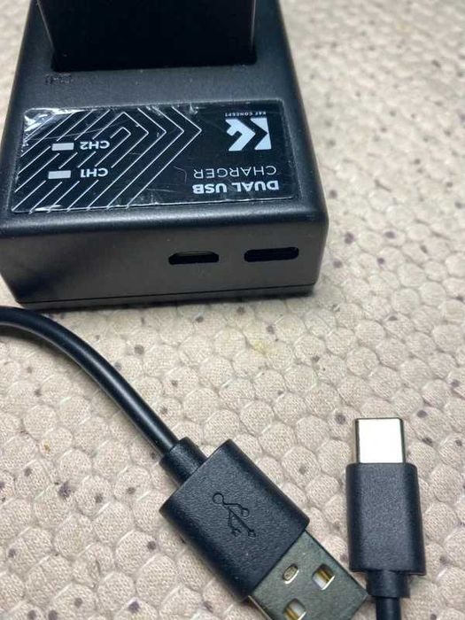 Carregador USB duplo K&F Concept + 2x baterias LP-E10 + cabo - Compatível com Canon-