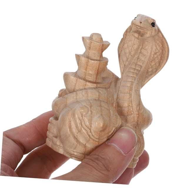 PRETYZOOM – Zestaw 3 drewnianych figurek węża z drewna brzoskwiniowego