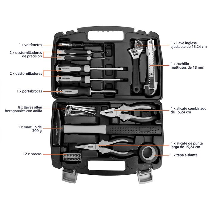 Kit de ferramentas Amazon Basics 32 peças